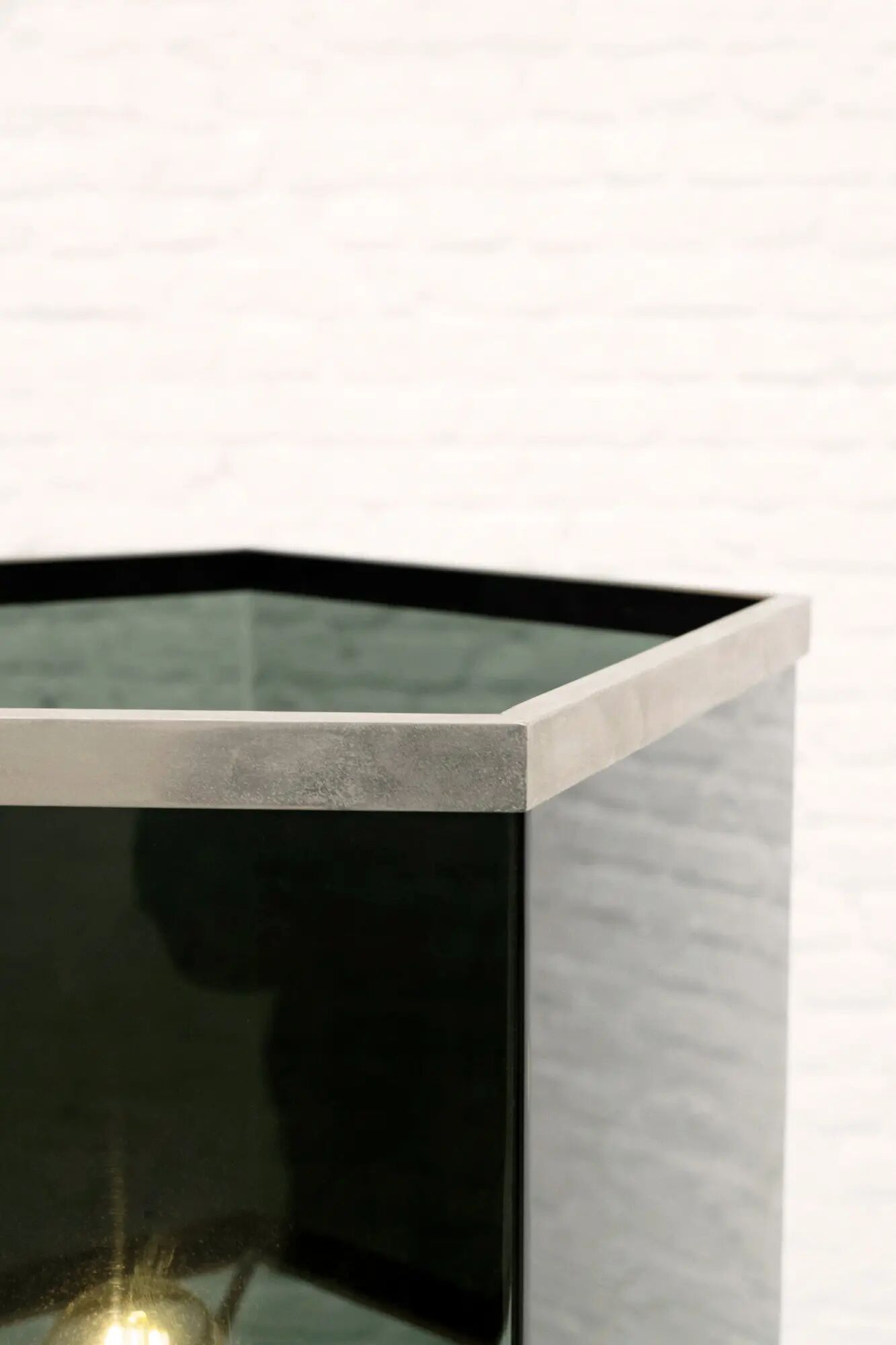 Italian architectural table lamp in acrylic and chrome, 1970s.