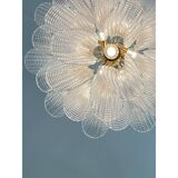 Contemporary Glass "Sella" Chandelier With Gold 24k Metal Fram