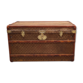 Checkerboard canvas travel trunk