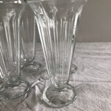 6 Vintage Italy Fidenza Glass Ice Cream Cups