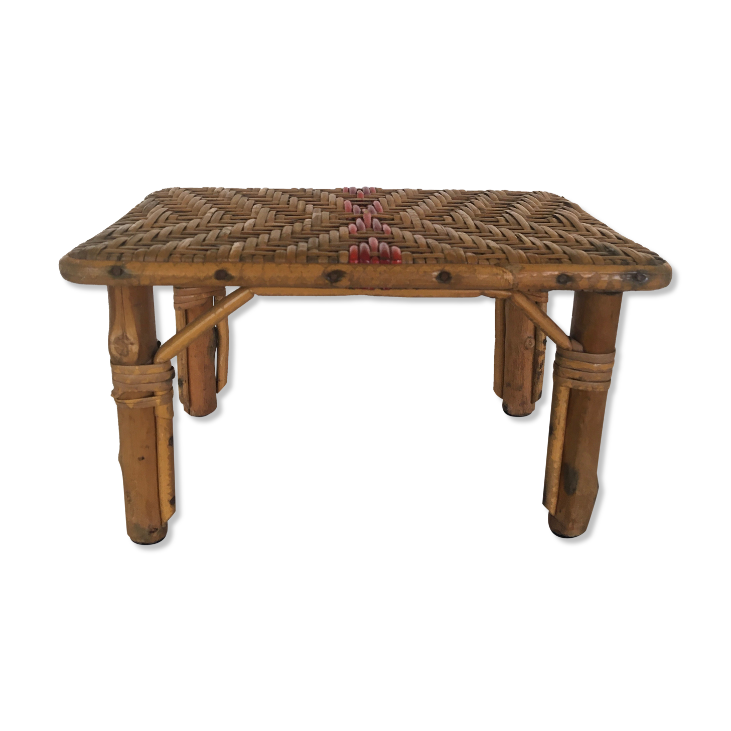 Braided bamboo footrest, early twentieth century