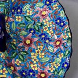 Beggar / servant in Longwy earthenware – floral decoration, 1950s