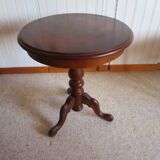 Side table - Tripod pedestal table - marquetry - Louis Philippe - mahogany stain