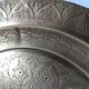 Moroccan tray engraved round gilded metal, yellow copper