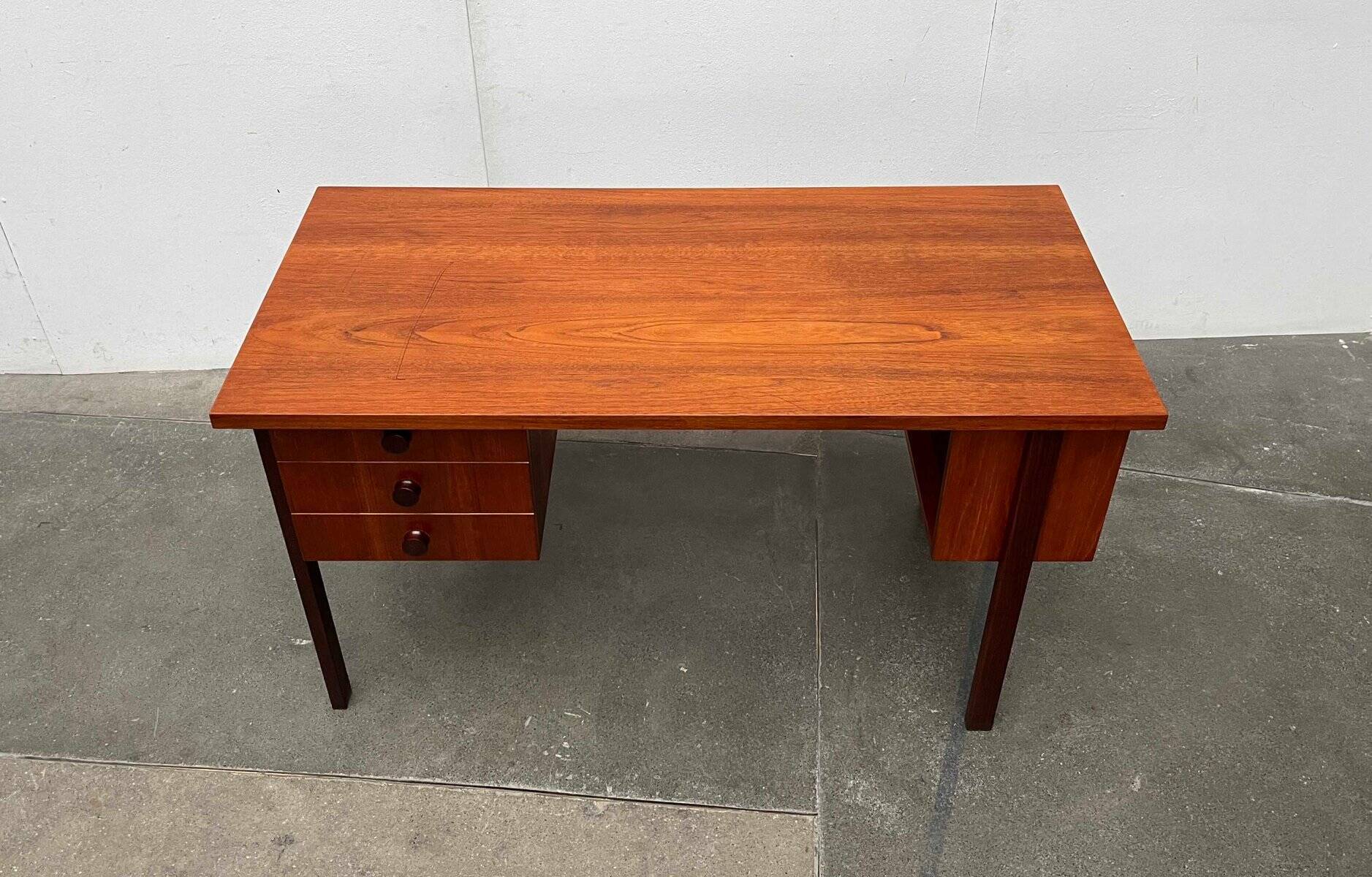 Mid-century modern teak desk by Asko Finland, 1960s.