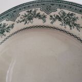 Terre de Fer flat plates from Onnaing earthenware model "Roses Mousses" late 19th century