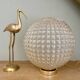 Lampe à poser globe vintage XXL en verre pointe de diamant