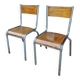 Paire de de chaises d'école années 60 style Mullca