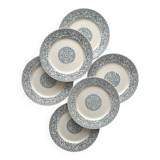 6 iron earthenware flat plates "Renaissance" Creil et Montereau