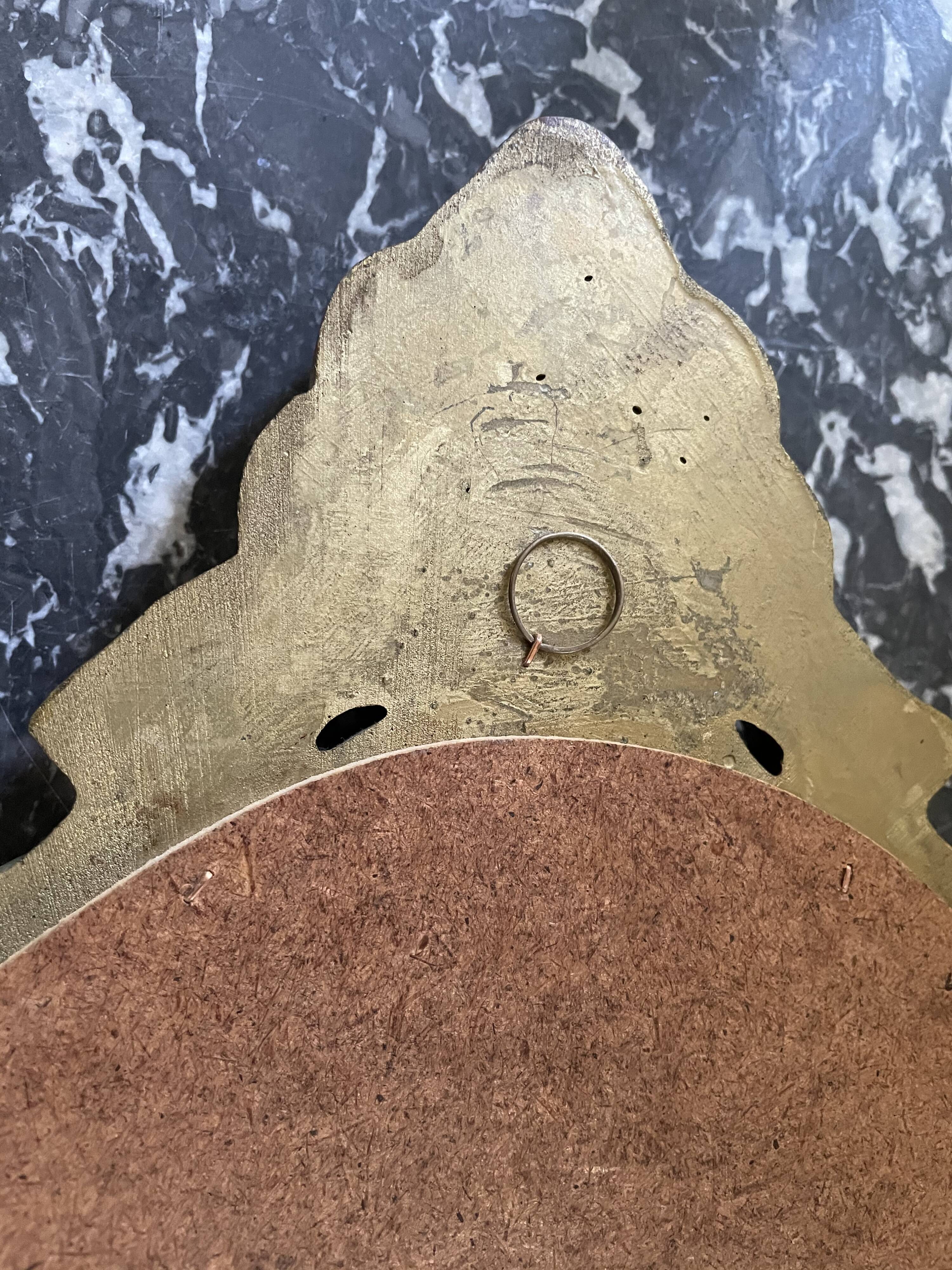 Golden mirror decorated with rose 60s - 43x23cm