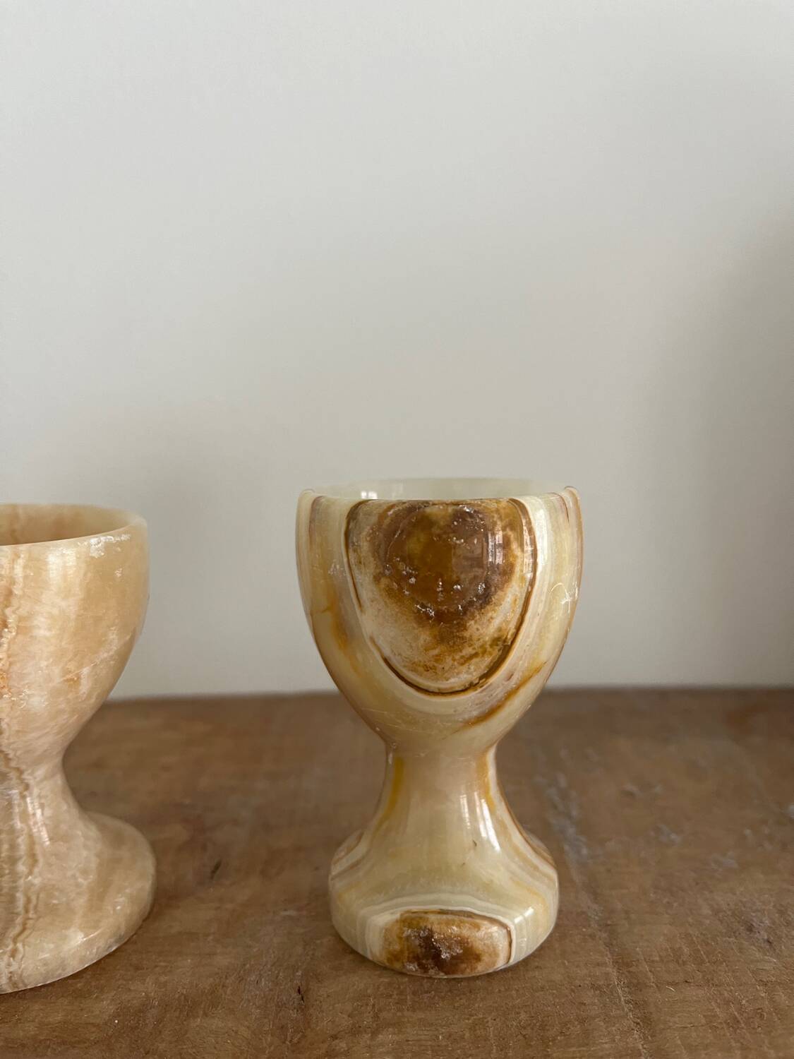 Trio of onyx egg cups