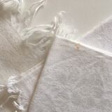 Set of 8 linen damask towels fringed late 19th