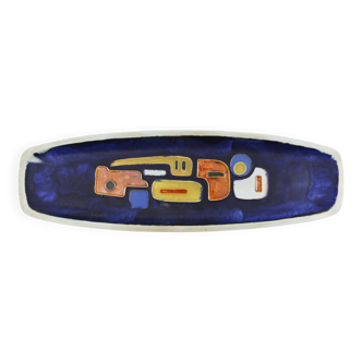 Mid-Century elongated glazed ceramic bowl, Belgium 1960s