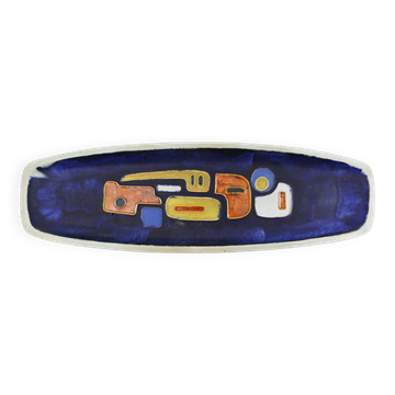 Mid-Century elongated glazed ceramic bowl, Belgium 1960s