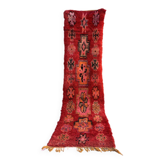 Moroccan carpet boujad red - 90 x 313 cm