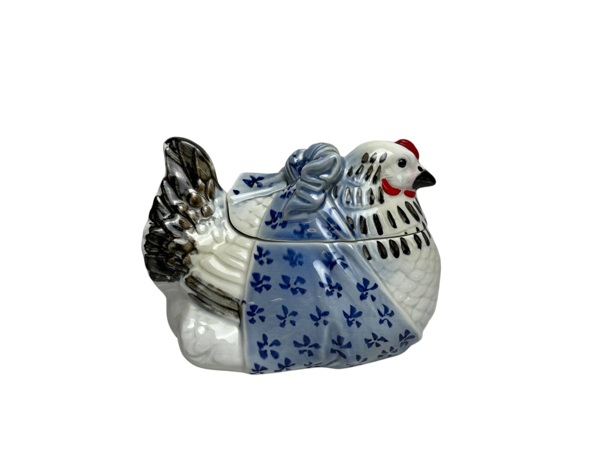 20th century earthenware Easter hen candy box