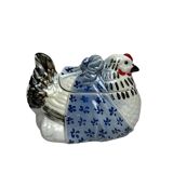20th century earthenware Easter hen candy box