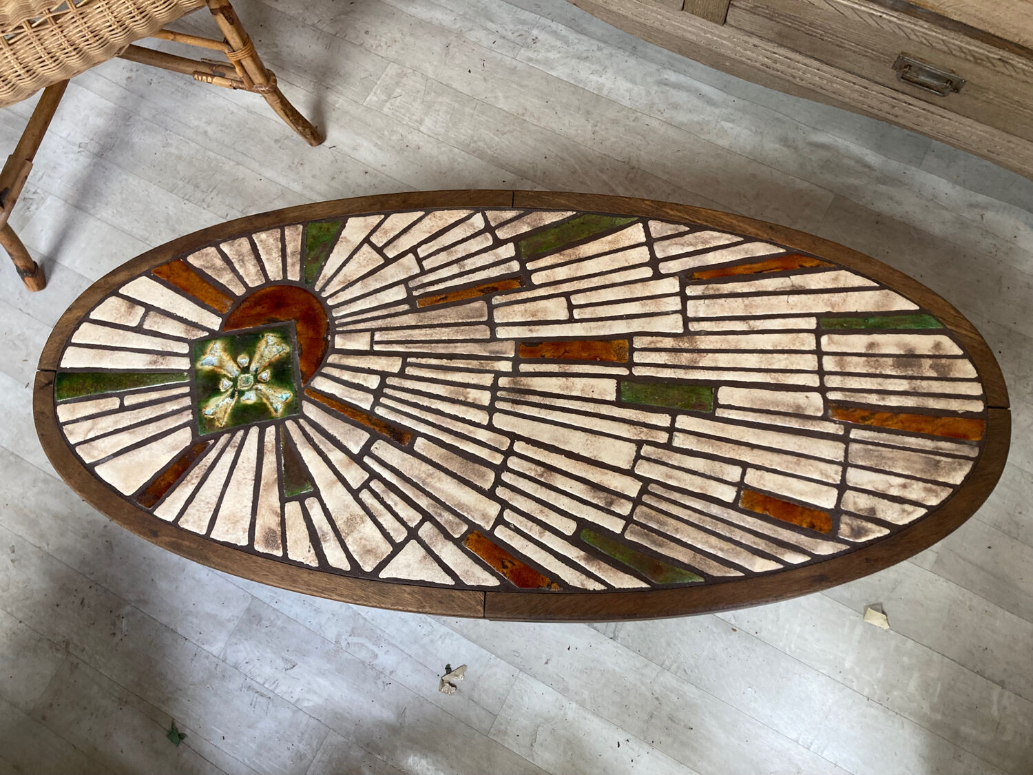 Oval ceramic coffee table