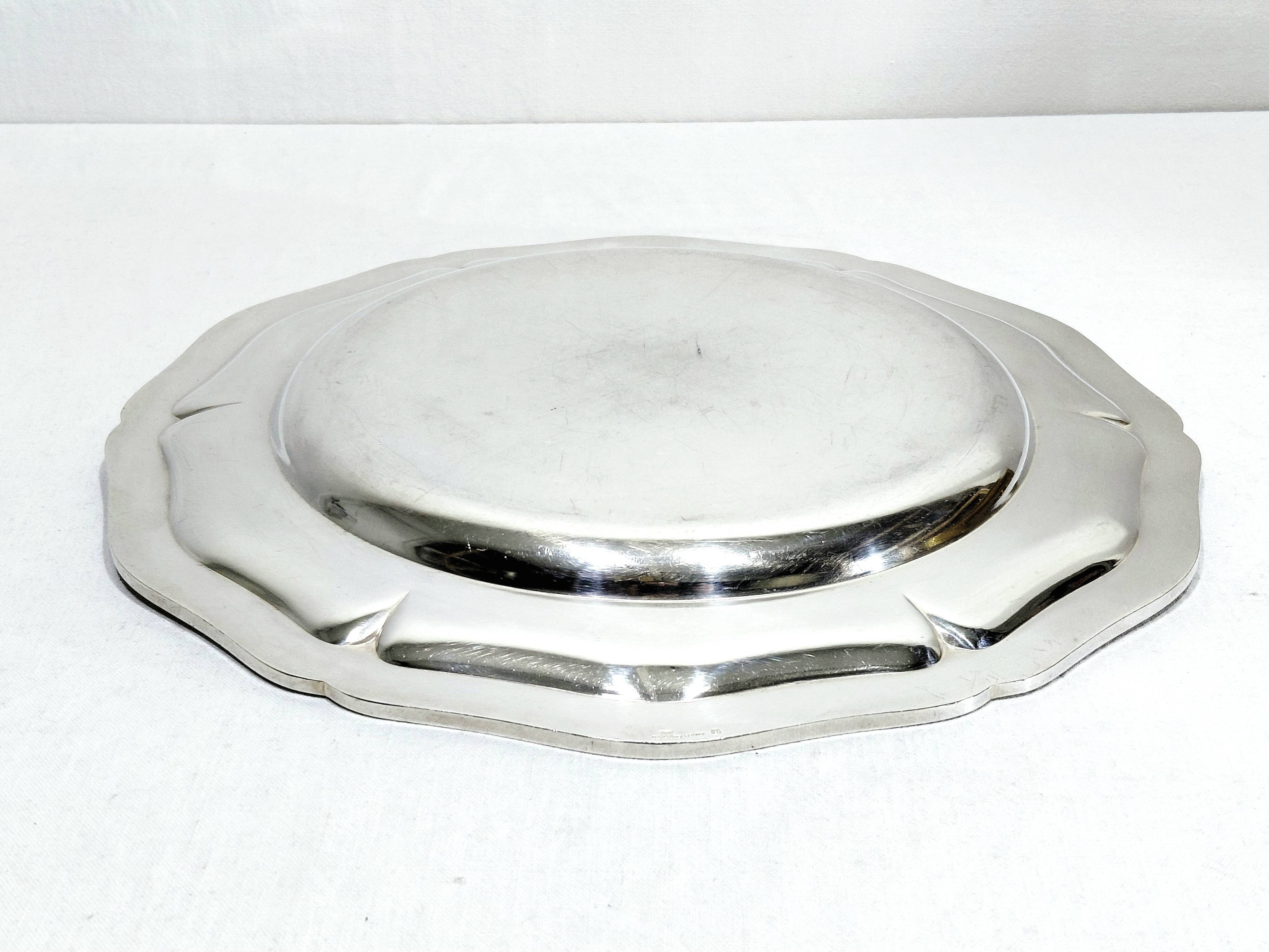 Christofle - Silver-plated metal rimmed plate