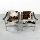Pair of LC1 cow skin chairs by Le Corbusier for Cassina 1970