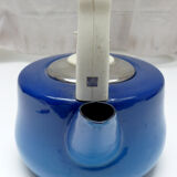 Old blue enamelled kettle