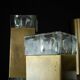 Italian glass and brass 12 lights chandelier produced by Sciolari in the 70
