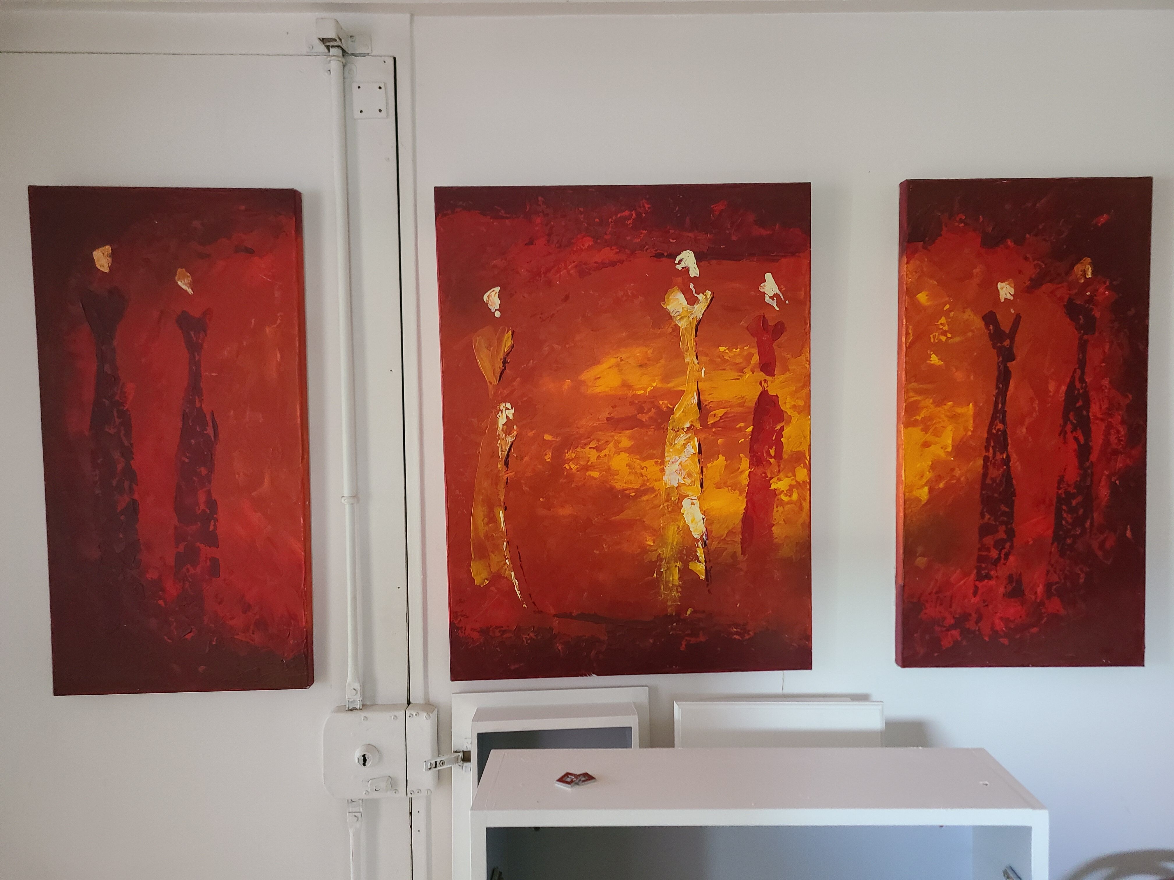 Triptych painting