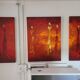 Triptych painting