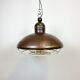 Large Brown Industrial Lamp with Iron Grid, 1960s