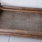 Wood and rattan tray