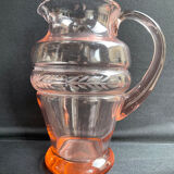 Service for 4 people - Art Deco - Glass or 1/2 pink crystal blown and cut
