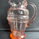 Service for 4 people - Art Deco - Glass or 1/2 pink crystal blown and cut
