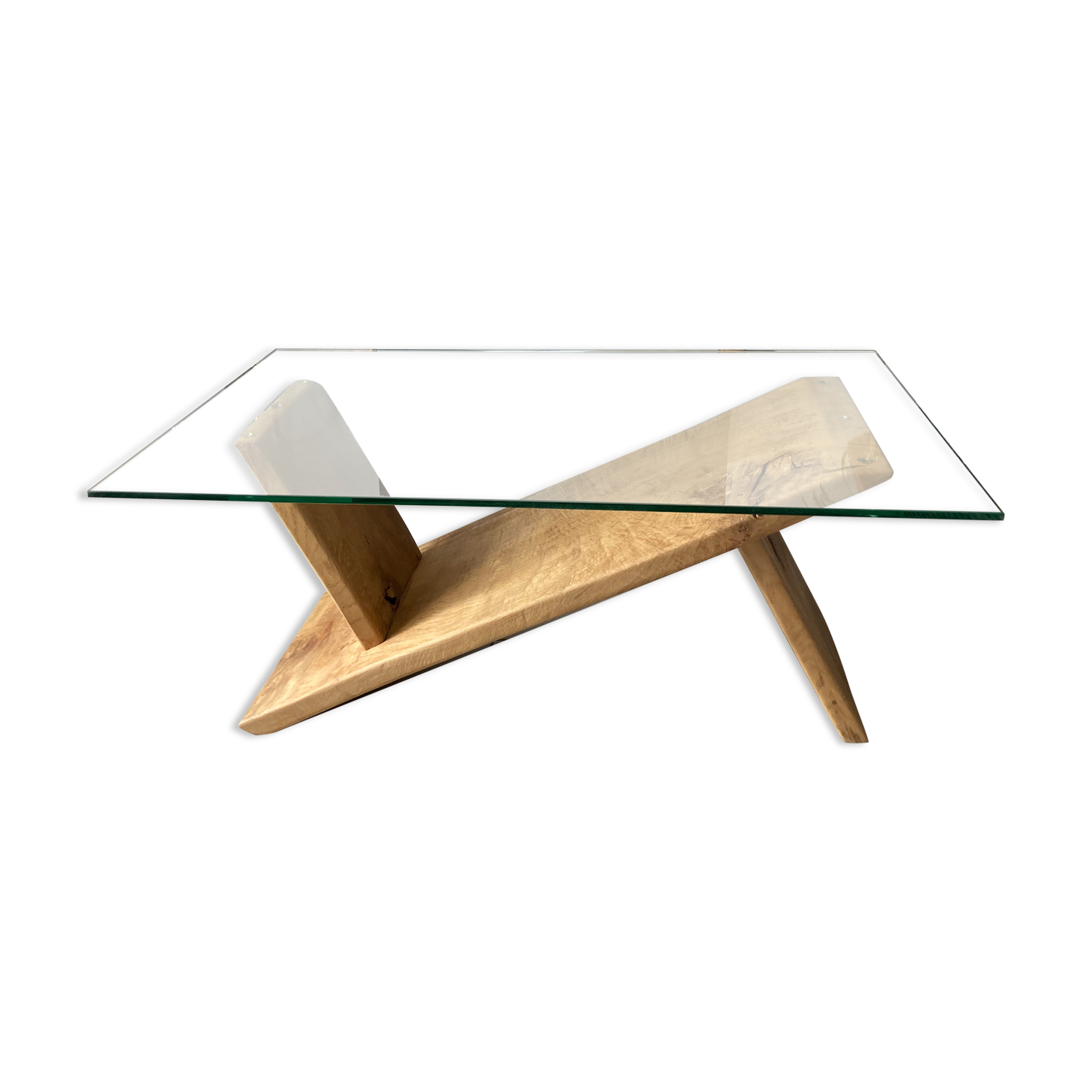 Coffee table glass and chene