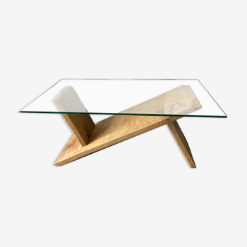 Coffee table glass and chene