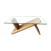 Coffee table glass and chene