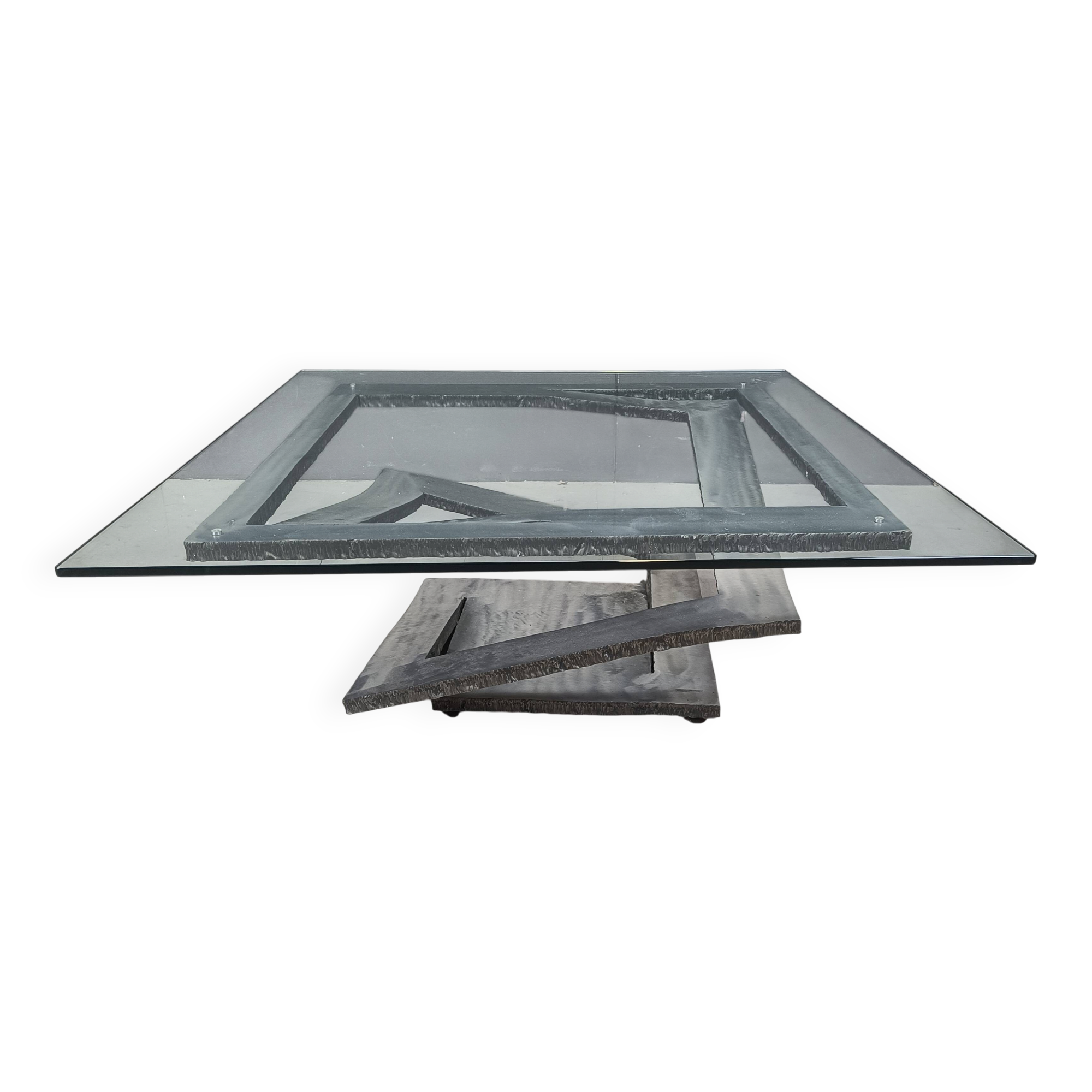 Table basse Fleur de Fer par Maurice Barilone, années 1980.