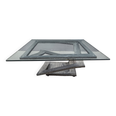Table basse Fleur de Fer par Maurice Barilone, années 1980.