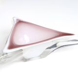 Murano empty pocket ashtray in white and pink glass, 1970s
