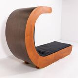 Vintage Unique Wave Chaise Lounge