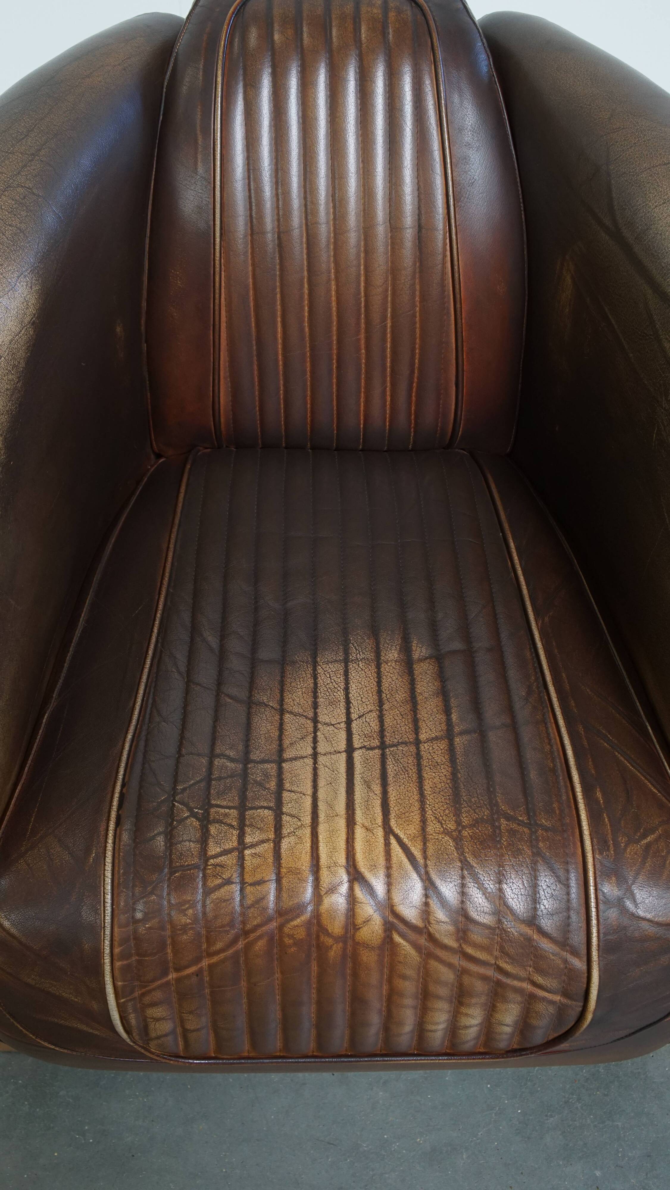 Cowhide Leather Chesterfield Aviator Armchair