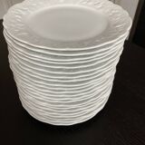 12 White Limoges porcelain dessert plates - Philippe Deshoulieres