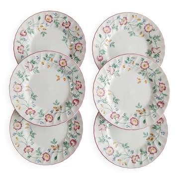 Set of 6 dessert plates Churchill, briar rose