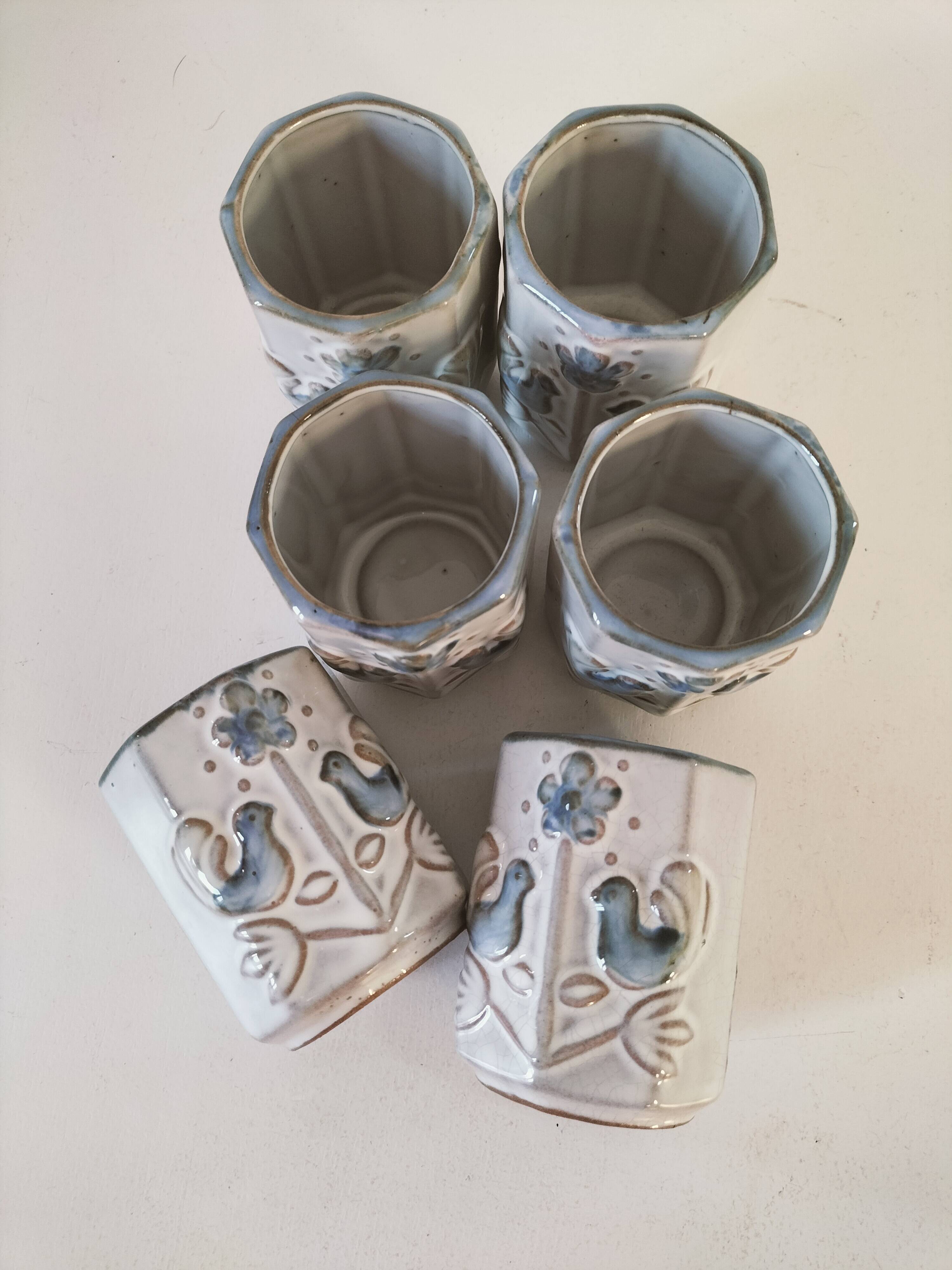 Set of 6 small vintage ceramic cups - Hygge & Lagom spirit