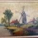 Landscape painting cows oil on canvas signed