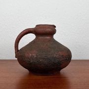 Carafe vase by German studio pottery, brutalist vintage by Gerhard Liebenthron, 1974.