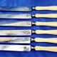 6 antique dessert cheese knives from the 19th century