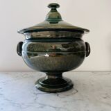 Large Provençal olive green soup tureen