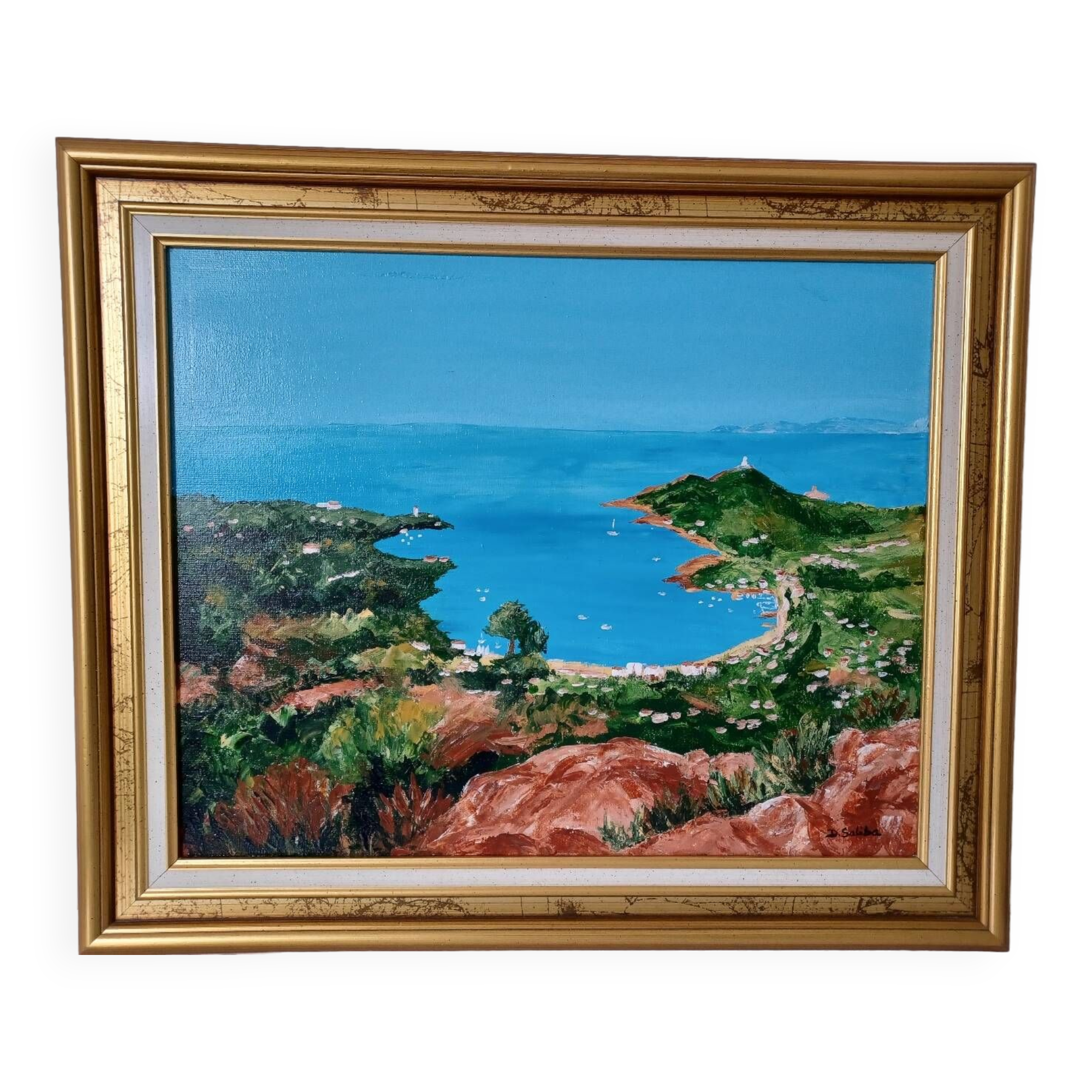 Knife painting, La Rade d'Agay by Danielle Saliba