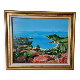 Knife painting, La Rade d'Agay by Danielle Saliba