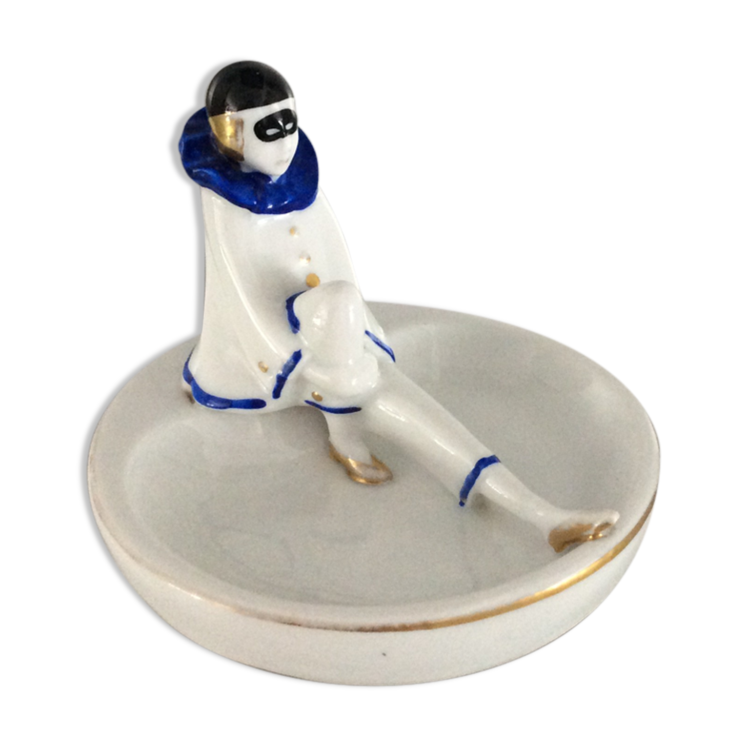 Empty vintage pocket Pierrot porcelain